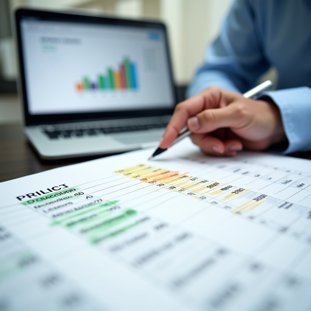 Nahaufnahme einer ABC-Analyse Tabelle mit farbig markierten Produktkategorien